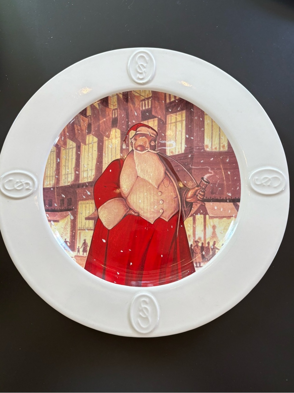 Vintage Saks 5th Ave William Joyce 1994 Limited Edition Santa Platter/Plate